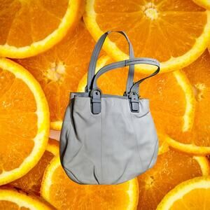 Coach White‎ Leather Medium Handbag F17216